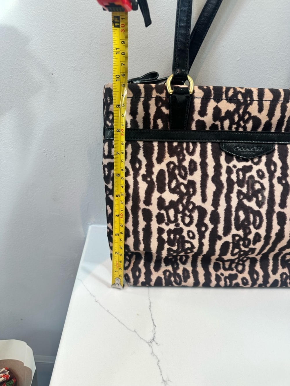 Coach Ocelot Tote Bag with Black Handles - Picture 8 of 10